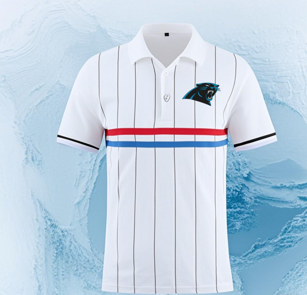 Carolina Panthers white #78 Men 2025 NFL polo T shirt->nfl t-shirts->Sports Accessory